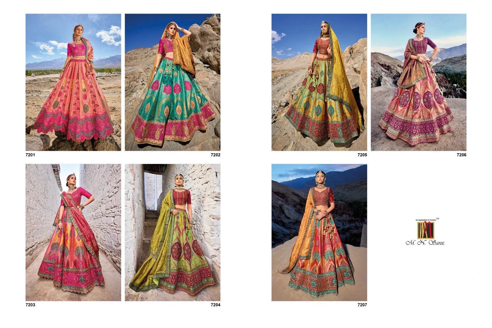 M.N 7200 Series Banarasi Silk Wholesale Lehenga Catalog — Wholesale Lehenga, MPA wholesale from Surat — view 10